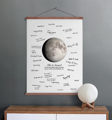 定製化婚禮佈置  浪漫客製化月亮賓客簽名板 和星星一同見證