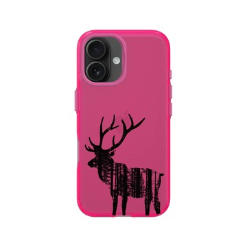 iPhone 16 Clear 粉漾桃 - Animal Silhouette / 動物剪影 - 麋鹿2