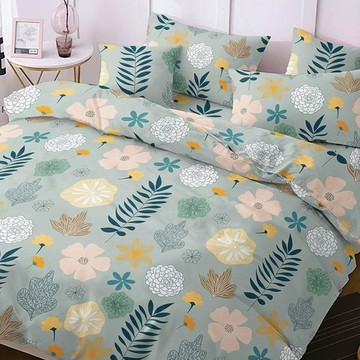 A-ONE 磨毛加工處理 親膚柔軟 被套 台灣製  雙人  盛夏之林 淺綠色