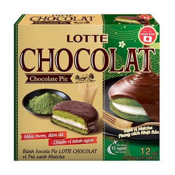 LOTTE 巧克力派-日式抹茶口味(12入)