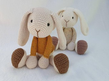 鉤針編織兔子，Amigurumi 兔子，毛絨兔子
