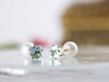 藍托帕石方形耳針