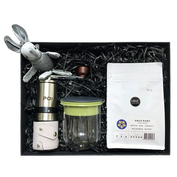 PO:Selected｜丹麥POx黑沃耶加雪菲咖啡禮盒組(不鏽鋼咖啡磨2.0/咖啡杯350ml-黑綠)