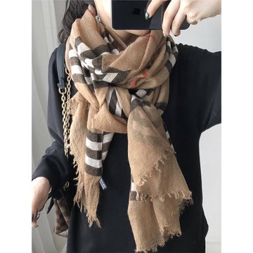 2026新款羊毛圍巾女秋冬英倫百搭格子絲巾輕薄長圍脖高利用率披肩