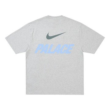 NIKE X PALACE FONT SWOOSH T-SHIRT GREY MARL