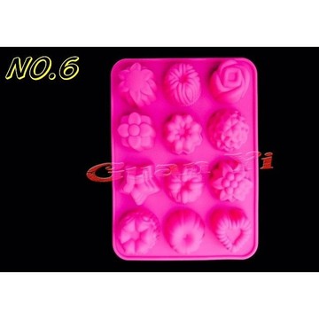 編號6.矽膠模 12孔花草造型