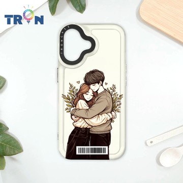 TRON IPhone 16 情侶深情擁抱彩色背景系列 防摔太空載具殼 透黑 軟硬 手機殼