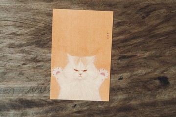 來抱抱吧。韓國藝術家혜진貓咪明信片