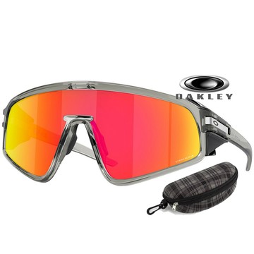 【OAKLEY】奧克利 Latch panel 時尚輕包覆太陽眼鏡 OO9404 04 透灰框Prizm紅寶石鍍膜 公司貨