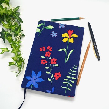 花盛開布書衣/布書套 可調式 美國布