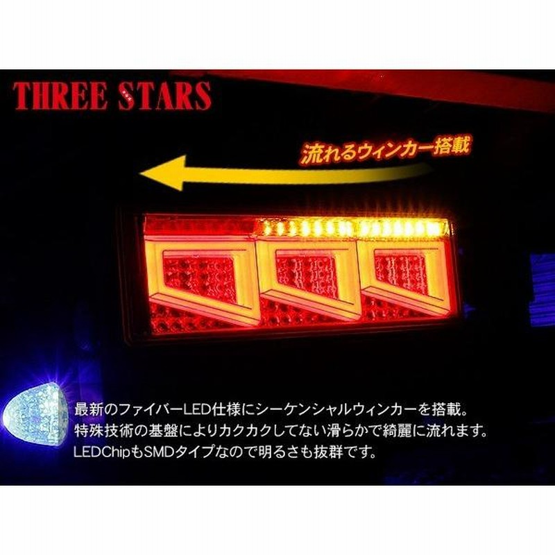 いすゞ ギガ シーケンシャル ファイバー LED テールランプ 左右セット