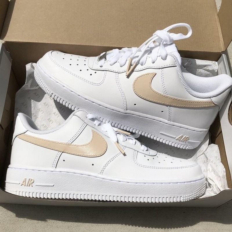 ナイキ Nike エアフォース 1 Air Force 1 エアフォースワン ペイント サービス ベージュ カスタム メンズ レディース スニーカー 通販 Lineポイント最大0 5 Get Lineショッピング