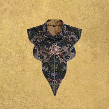 【清歡】新中式國復古/民族風香云紗重工刺繡立領云肩