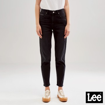 Lee 413 彈性高腰標準小直筒牛仔褲 女 黑色 LL220320273