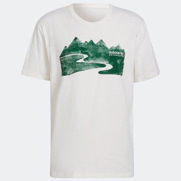 Adidas Adventure Mountain男裝 短袖 休閒 山巒 戶外 棉 米【運動世界】HF4769