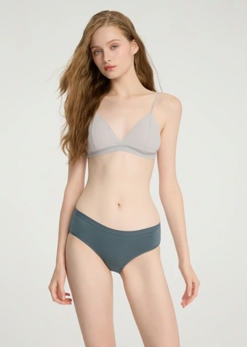 經典純色．緊帶中腰三角內褲(獵戶藍)