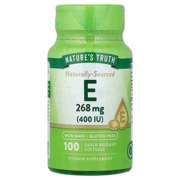 Nature's Truth, 維生素 E，268 毫克（400 國際單位），100 粒速釋軟膠囊
