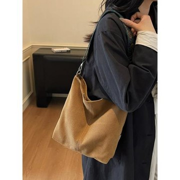 包包女2025秋季新款時尚復古單肩包大容量斜挎包休閑簡約水桶包