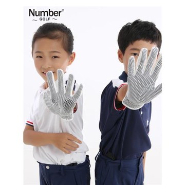 Number高爾夫兒童雙手套高彈耐磨PU手套防滑伸縮高爾夫球手套一雙