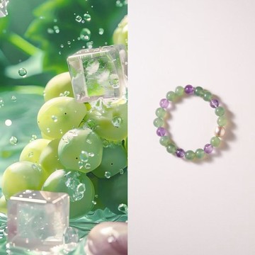 原創風葡鈴岫玉紫水晶多寶手串夏日氛圍感手鏈生日禮物