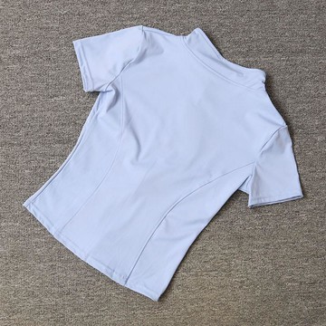 臺灣出貨 夏季新款瑜伽服女緊身t恤運動短袖跑步訓練立領拉鍊健身外套瑜伽T恤女生瑜伽瑜伽短袖