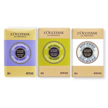 L’OCCITANE 歐舒丹 乳油木經典皂組[馬鞭草+薰衣草+牛奶]