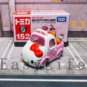 ⭐限時下殺🔥TOMY多美卡夢想152號hello kitty凱蒂貓蘋果運輸車合金小車模玩具