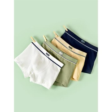 兒童內褲男童平角褲純棉A類中大童男孩寶寶青少年四角短褲頭純色