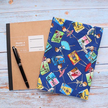 【芭蕾舞女孩-藍】 書衣 布書衣 可調式書衣 A4 A5 A6 B6 20K 16K