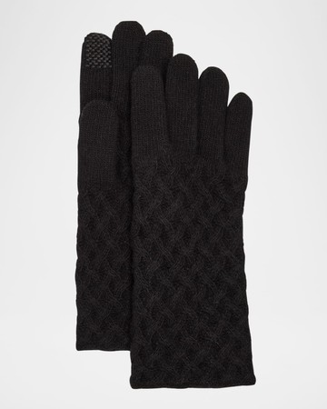 Cashmere Blend Basketweave Gloves