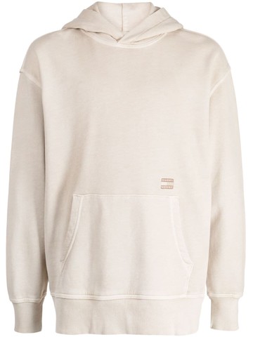 Tommy Jeans - logo-embroidered cotton hoodie - men - Cotton/Elastane/Cotton - XL - Neutrals