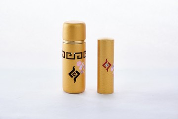 花梨木金色彩繪招財進寶瓶身印章套組