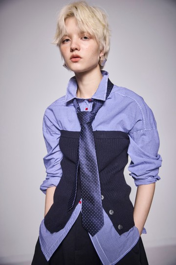 細羅紋層次針織上衣