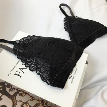 出口法單！性感三角杯文胸桑蠶絲無鋼圈內衣文胸舒適蕾絲胸罩女夏
