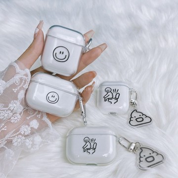 笑臉 便便 無線藍牙耳機殼 AirPods 1 2 3 Pro 蘋果 防摔耳機套 AirPods保護殼 蘋果耳機殼