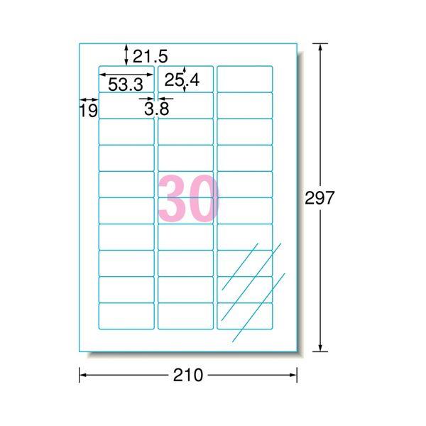 (まとめ) エーワン レーザープリンターラベル 光沢フィルム・透明 A4 30面 53.3×25.4mm 31583 1冊(10シート) 〔×10セット〕(代引不可)