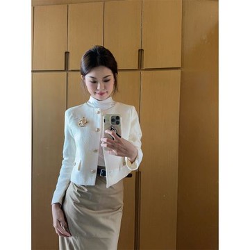 富家千金小香風外套女春季法式氣質名媛圓領高級感小個子短款上衣