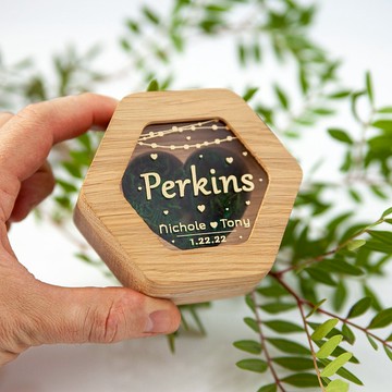 六角定制婚禮木戒指盒|環枕|木盒子