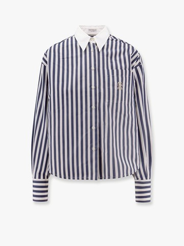 Striped cotton and silk shirt - BRUNELLO CUCINELLI - gender_Woman