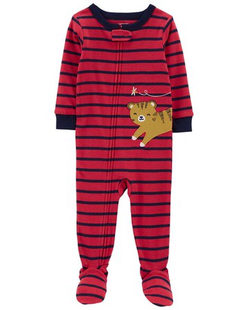 Baby 1-Piece Tiger 100% Snug Fit Cotton Footie PJs