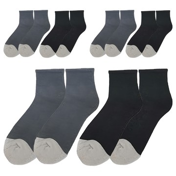 MI MI LEO 竹炭除臭運動氣墊襪超值組  灰色 x 3 + 黑色 x 3  Free