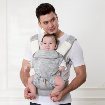 【MOOIMOM 沐伊孕哺】針織輕量包覆式嬰幼兒揹巾(附口水巾)(多款可選)