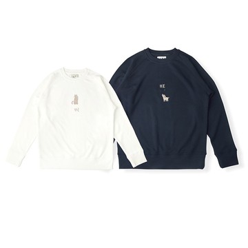 skov 旺財 圓領插肩衛衣情侶裝新款休閒原創品牌清新文藝