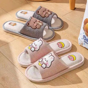 新款夏季亞麻棉麻拖鞋女踩屎感居家室內浴室防滑情侶涼拖廠家批發