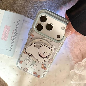 磁吸支架17promax適用iPhone17手機殼14透明15趣味小塗鴉狗16卡通