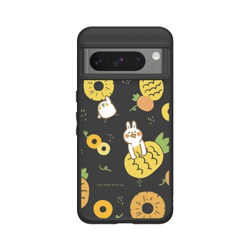 Pixel 8 Pro SolidSuit 黑 - 懶散兔與啾先生 Lazy Rabbit and Mr.Chu - 鳳梨