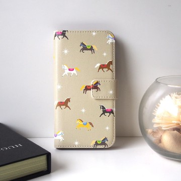 【手帳型手機殼】駿馬散點圖