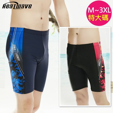 Heatwave熱浪 加大特大泳褲 七分馬褲黑藍(M-2XL)323