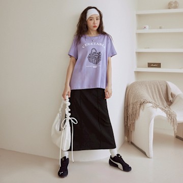 OB嚴選-高彈力素色打褶開衩長裙《CA3097-》