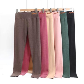 秋冬大碼寬松高腰女士內搭保暖長褲加絨加厚秋褲居家睡褲打底褲